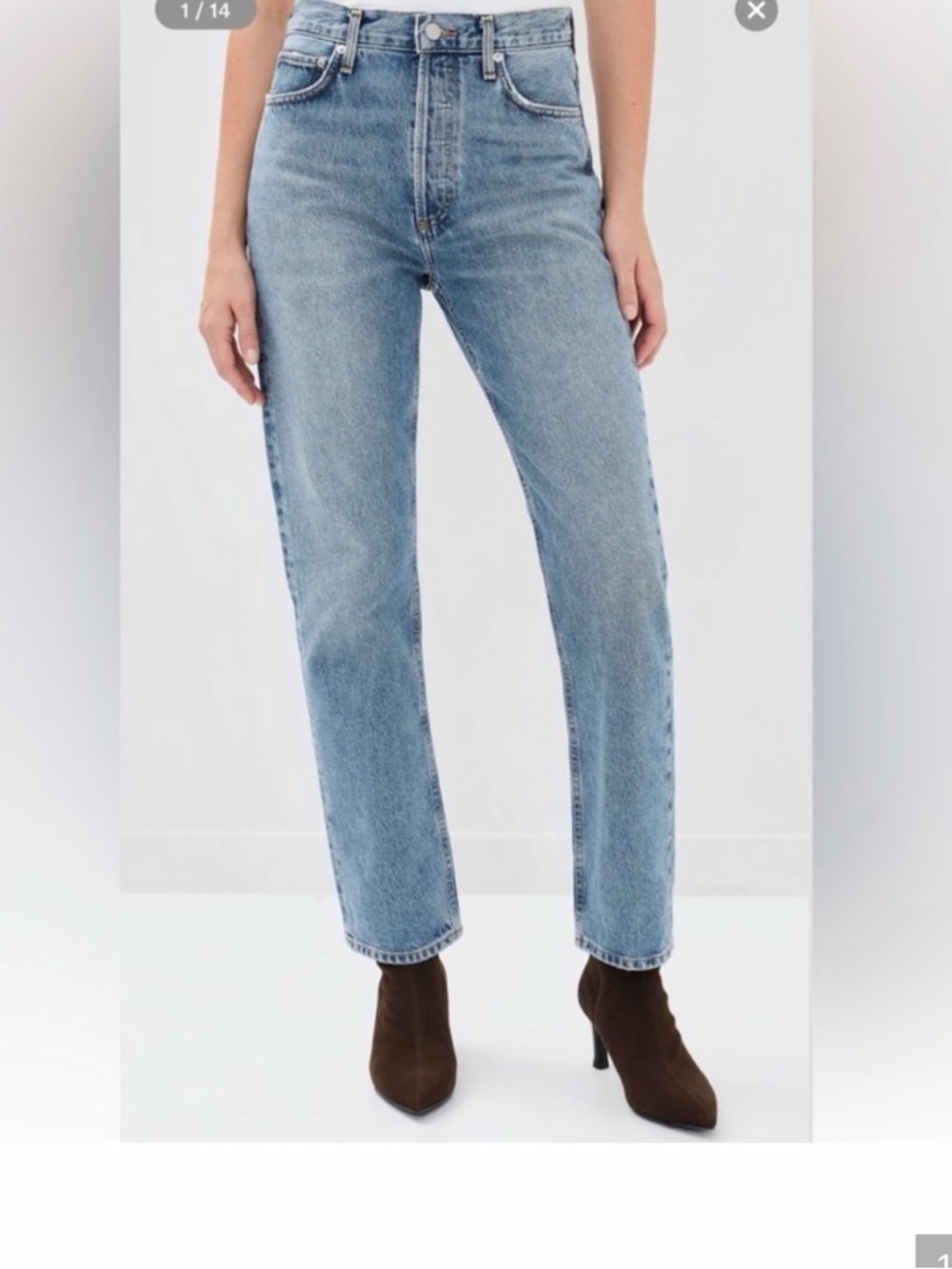 Agolde 90'S PINCH WAIST HIGH RISE STRAIGHT Leg Women's Blue Jeans Size 25